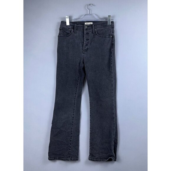 Madewell Cali Demi Bootcut Jeans Womens Size 28 High Rise Button Fly Black - Picture 1 of 13